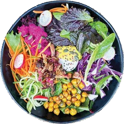 Vegan Buddah bowl with quinoa and chickpeas